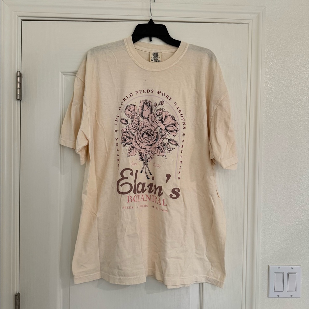Cream Graphic T-Shirt with Floral Design